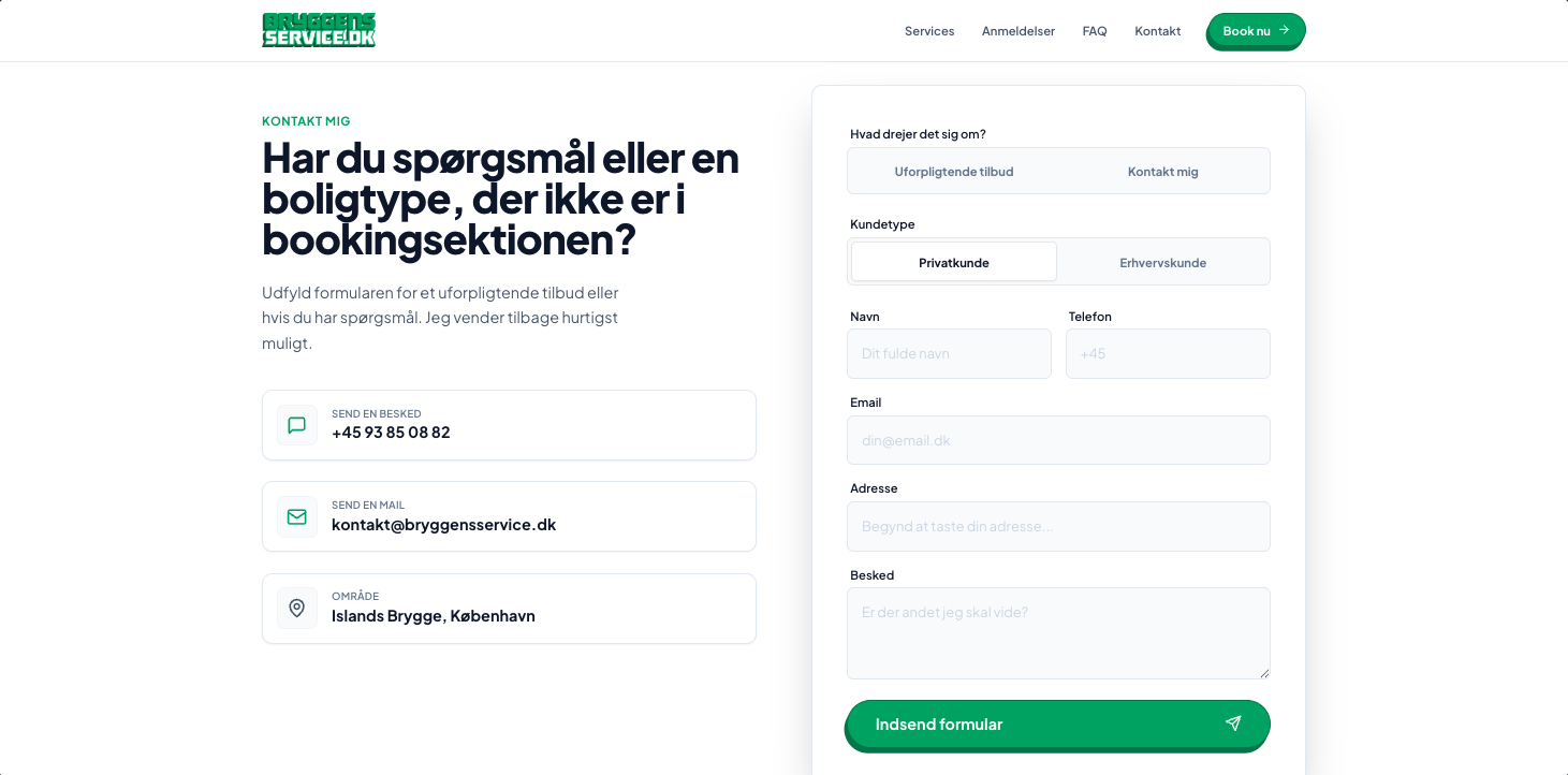 Bryggens Service hjemmeside - Om os